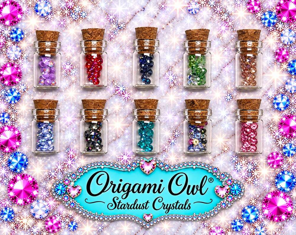 Origami Owl Stardust Crystals – Set of 10 Glass Vials, LOT 11